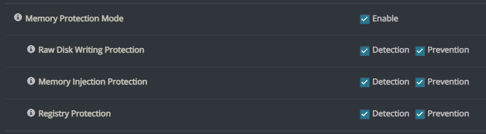Cynet Memory Protection Mode