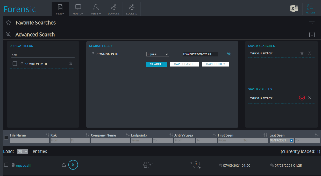 Searching for malicious artifacts