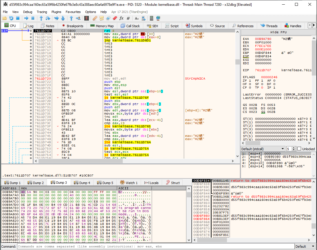 Second MZ file in the resource section