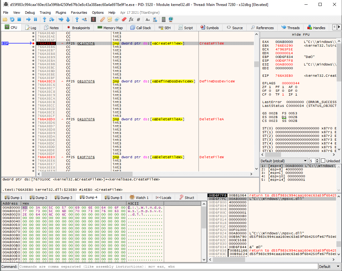 CreateFileW function