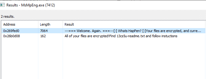 the ransomware note
